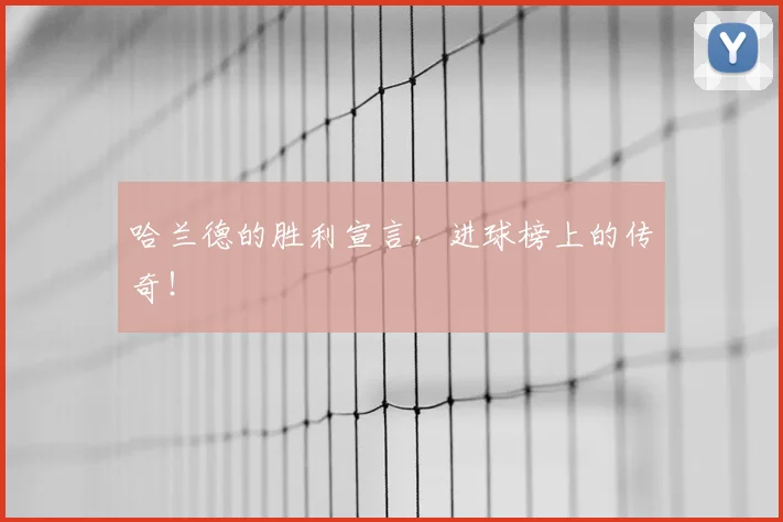 哈兰德的胜利宣言，进球榜上的传奇！